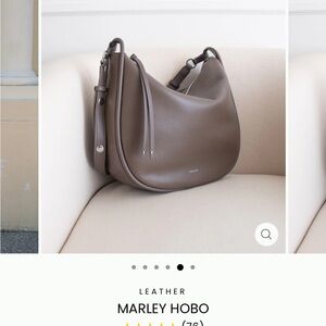 Aallyn Marley Hobo Leather Shoulder Bag - “Wood Berry” (taupe)